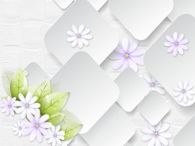 现代简约方块花卉电视背景墙