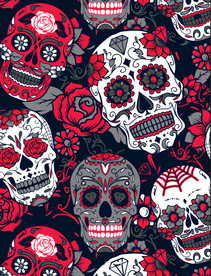 骷颅头图案AI矢量图