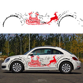甲壳虫圣诞元素主题车贴