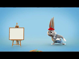 可爱活泼卡通兔子兔八哥视频