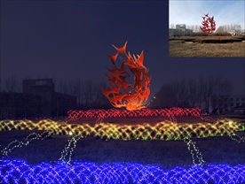 夜景广场亮化效果图