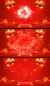 烟花灯笼如意红色喜庆视频背景