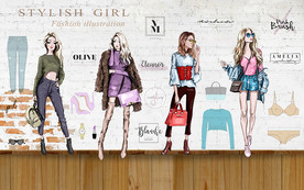 时尚美女背景墙