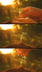 种植植物近距离拍摄视频素材