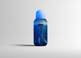 深蓝海洋鱼油药瓶样机图片