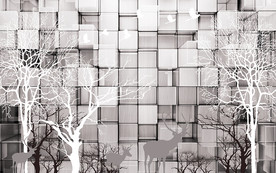 北欧树林立体背景墙