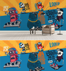 时尚卡通背景墙