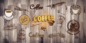 手绘咖啡装饰画背景墙