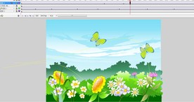 蝴蝶和花丛中飞舞10秒