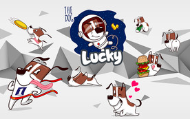 幸运宠物狗狗背景墙