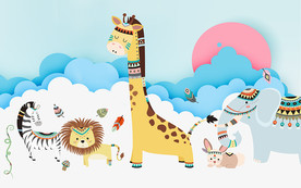 时尚卡通背景墙