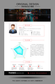 城市夜景风格求职简历