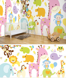 可爱卡通背景墙