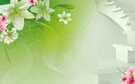 现代3D花卉背景墙