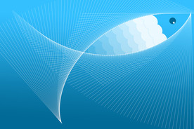 创意蓝色鱼儿海报背景图片