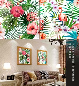 手绘热带植物装饰画挂画