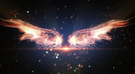 大气金色粒子翅膀