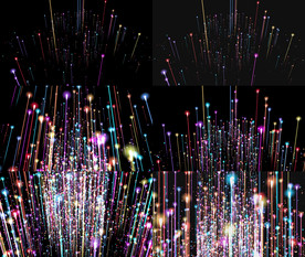 4K彩色粒子光线发射唯美背景