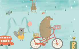 手绘时尚可爱背景墙