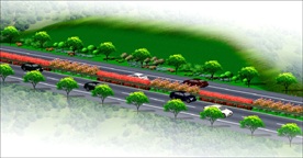 道路绿化效果图