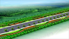 道路绿化效果图
