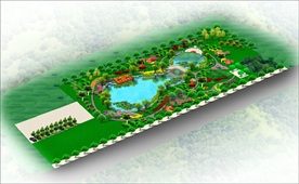 小游园水系景观效果图