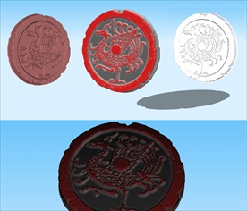 瓦当四神兽朱雀3D模型