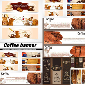 多款咖啡饮品banner海报