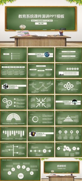 绿色背景教育系统课件演讲PPT