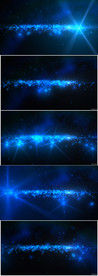 蓝色星光闪耀唯美宇宙星空光线