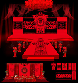 秦汉红黑主题婚礼
