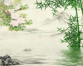 竹报平安背景墙