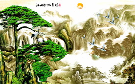 江山如此多娇背景墙