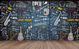音乐涂鸦背景墙