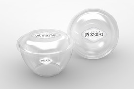 快餐外卖透明玻璃杯PSD样机