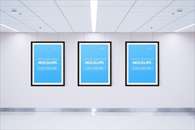 室内墙体展板画框样机图片