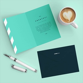 创意特种纸烫金名片样机图片下载
