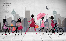 时尚都市女性背景墙