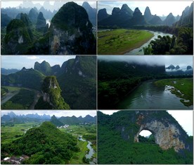 航拍桂林山水