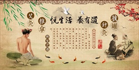 中医养生装饰画背景墙