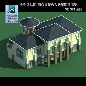 中式建筑 多层建筑 别墅模型