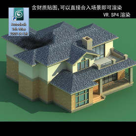 中式建筑 多层建筑 别墅模型
