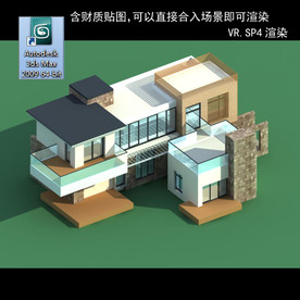 中式建筑 多层建筑 别墅模型