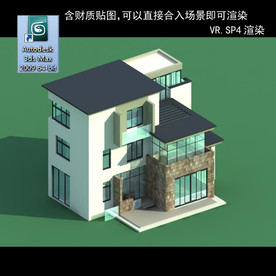 中式建筑 多层建筑 别墅模型