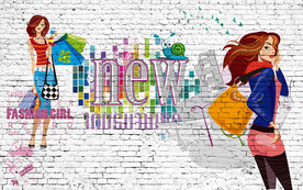 时尚美女背景墙