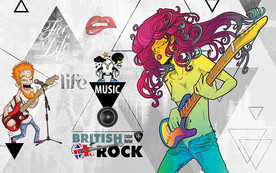 摇滚音乐涂鸦背景墙