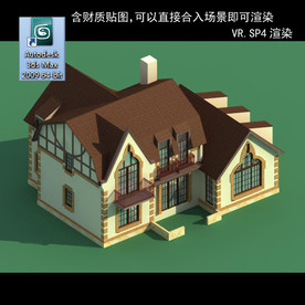中式建筑 多层建筑 别墅模型