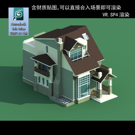 中式建筑 多层建筑 别墅模型