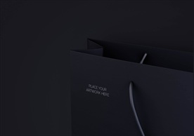 黑色哑光手提袋特写样机