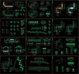 长廊亭CAD施工图